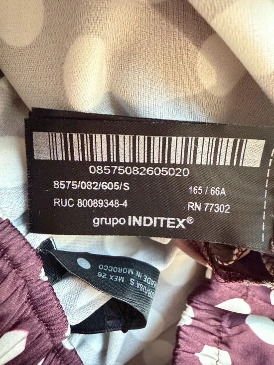 NEW Zara Maroon Polka Dot Midi Skirt Size Small 36343 - Picture 8 of 11